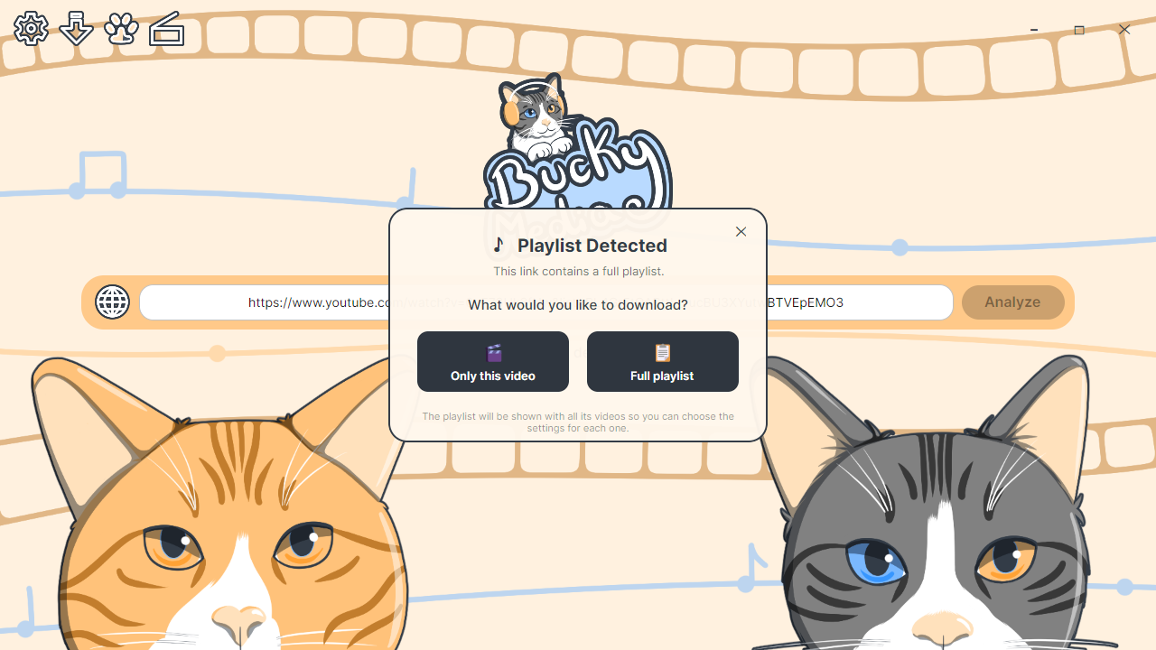 Pop-up asking whether to download only the current video or the full playlist